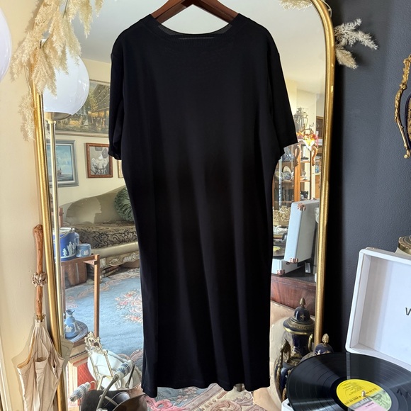 Misook Dresses & Skirts - Misook Classic Black Acrylic Maxi Dress with Ribbed Neck and Sleeves